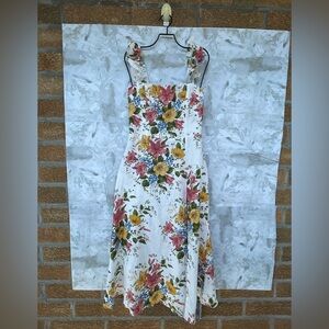 Reformation Spaulding Linen Midi Dress in bouquets printed size 6